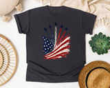 American Flag Firework Burst graphic tee in Graphite