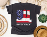 Never Forget White graphic tee in Graphite
