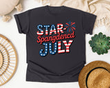 Star Spangled July Grey graphic tee in Graphite