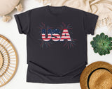 USA Grey graphic tee in Graphite