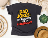 Dad Jokes My Favorite Type Of Punishment graphic tee in Graphite