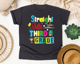 Straight Outta Third Grade Trophy graphic tee in Graphite