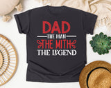 Dad The Man The Myth The Legend Pink graphic tee in Graphite