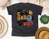 I'm A Cool Dad Just Ask My Kids White graphic tee in Graphite