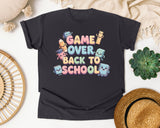 Game Over Back To School Kawaii graphic tee in Graphite