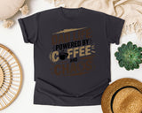 Dad Life Powered By Coffee And Chaos Grey graphic tee in Graphite