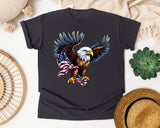 Bald Eagle With Flag graphic tee in Graphite