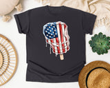 Dripping Flag Popsicle graphic tee in Graphite
