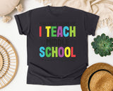 You Can't Scare Me I Teach Middle School Bright Graphic Tee graphic tee in Graphite