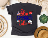 Star Spangled Cutie Red graphic tee in Graphite