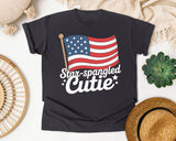 Star Spangled Cutie White graphic tee in Graphite