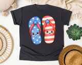 Patriotic Flip Flops graphic tee in Graphite