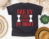 Dad By Day Gamer By Night White 2 graphic tee in Graphite