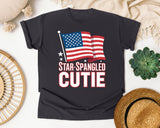 Star Spangled Cutie White 2 graphic tee in Graphite