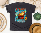 Hot Grillin Cool Chillin Dad Livin graphic tee in Graphite