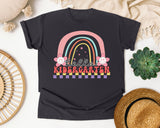 Hello Kindergarten Rainbow graphic tee in Graphite