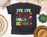Bye Bye 5th Grade Hello Middle School Bright graphic tee in Graphite