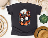 Dad Bod Grill God Brown graphic tee in Graphite