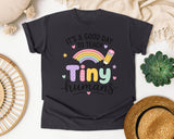 Its A Good Day To Teach Tiny Humans Pastel graphic tee in Graphite