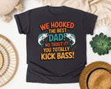 We Hooked The Best Dad graphic tee in Graphite
