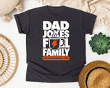 Dad Jokes Fuel Family White graphic tee in Graphite