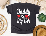 Daddy Is My Hero White 5 graphic tee in Graphite