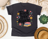 Teach Love Inspire Floral graphic tee in Graphite