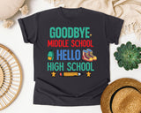 Goodbye Middle School Hello High School graphic tee in Graphite