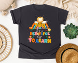 Its A Beeutiful Day To Learn 100th Day graphic tee in Graphite