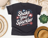Shake Your Sparkler White 2 graphic tee in Graphite