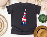 Patriotic Champagne Bottle graphic tee in Graphite