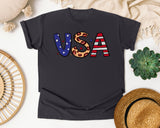 USA Brown graphic tee in Graphite