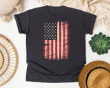 Distressed American Flag graphic tee in Graphite