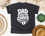 Dad Fueling Chaos Since Day One White graphic tee in Graphite
