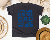 I'm A Cool Dad Just Ask My Kids Navy graphic tee in Graphite