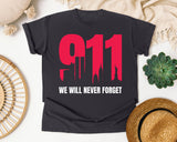 We Will Never Forget White graphic tee in Graphite