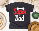 Super Dad White graphic tee in Graphite