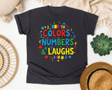 Colors Numbers And Laughs graphic tee in Graphite