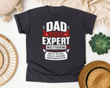 Dad Level Expert Multitasking White graphic tee in Graphite