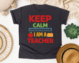 Keep Calm I Am A Teacher graphic tee in Graphite