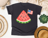 Watermelon With Flag graphic tee in Graphite