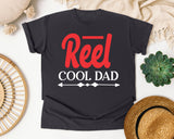 Reel Cool Dad White 2 graphic tee in Graphite