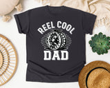 Reel Cool Dad White graphic tee in Graphite
