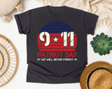 Patriot Day We Will Never Forget Red 2 graphic tee in Graphite