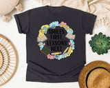 Smiles First Lessons Next graphic tee in Graphite