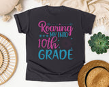 Roaring My Into 10th Grade graphic tee in Graphite