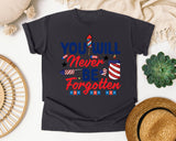 You Will Never Be Forgotten graphic tee in Graphite