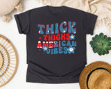 Thick Thighs American Vibes graphic tee in Graphite