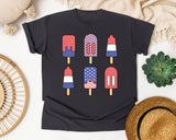 Patriotic Popsicle Set graphic tee in Graphite