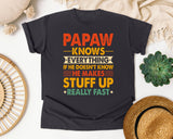 Papaw Knows Everything graphic tee in Graphite